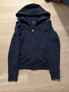 Hollister Dark Navy Zip-Up Hooded Sweatshirt